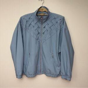 Teddi Vintage 80s 90s‎ Weave Pattern Baby Blue Windbreaker Jacket Large